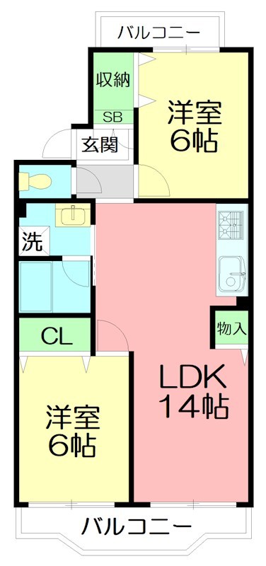 サンライズパレス 0301号室 間取り