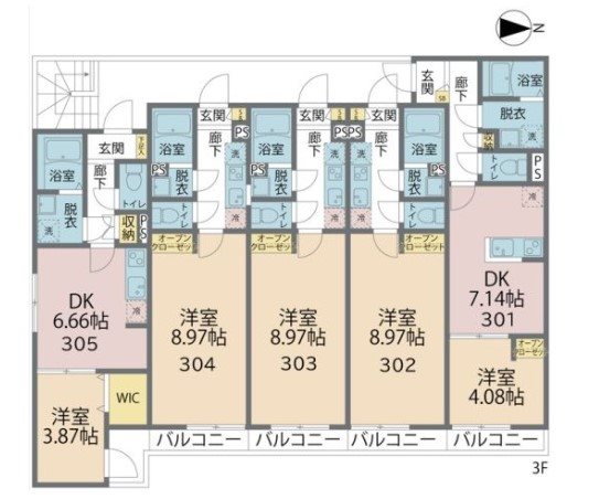 カインドネス愛甲石田Ｅａｓｔ 304号室 間取り