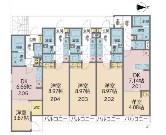 カインドネス愛甲石田Ｅａｓｔ 205号室 間取り