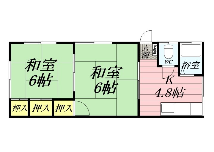 鈴木荘 2F号室 間取り