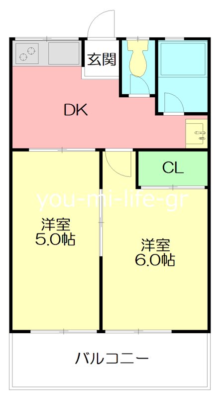 船橋コーポ 203号室 間取り