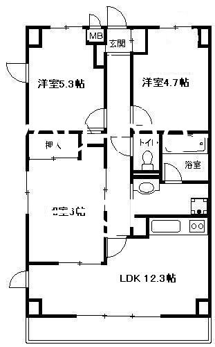 マイメゾン湘南二番館 301号室 間取り