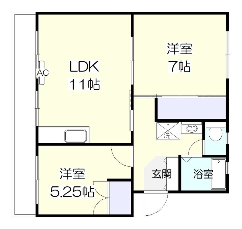 アメニティ桜川 105号室 間取り