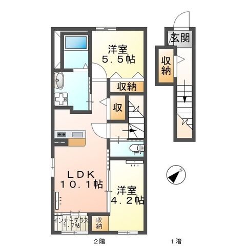 ロクスイサミ 205号室 間取り