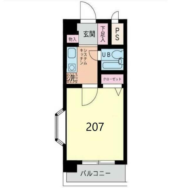 フジビューハイツ山下 207号室 間取り