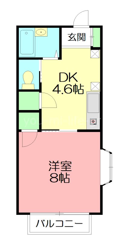 Ｂｅｌｌハイツ湘南 206号室 間取り