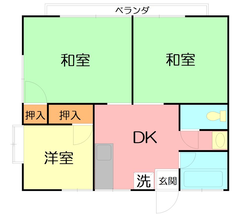 コーポ勇B 201号室 間取り