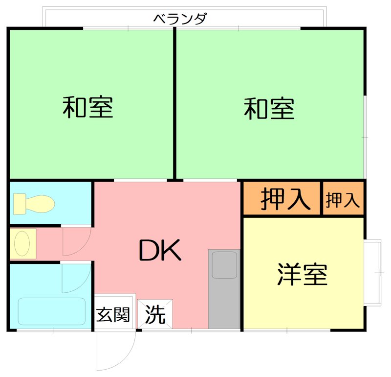 コーポ勇B 203号室 間取り