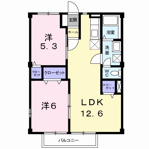 プレジデント 205号室 間取り