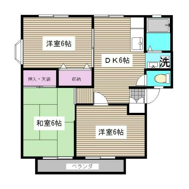サンビレッジ綾瀬B棟 205号室 間取り