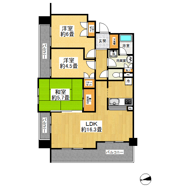 サンヴェール戸塚 301号室 間取り