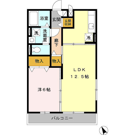 スカイハイツ 201号室 間取り