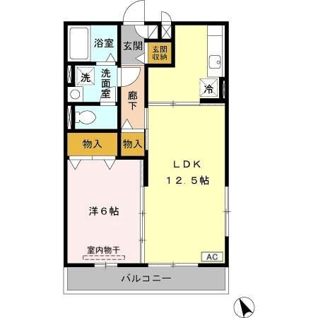 スカイハイツ 201号室 間取り