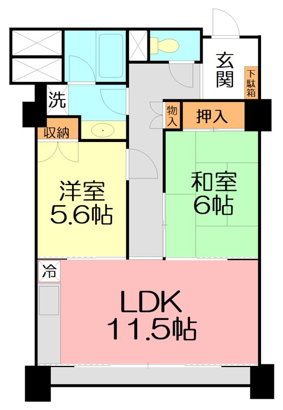 フジタ第6箱根山マンション 107号室 間取り