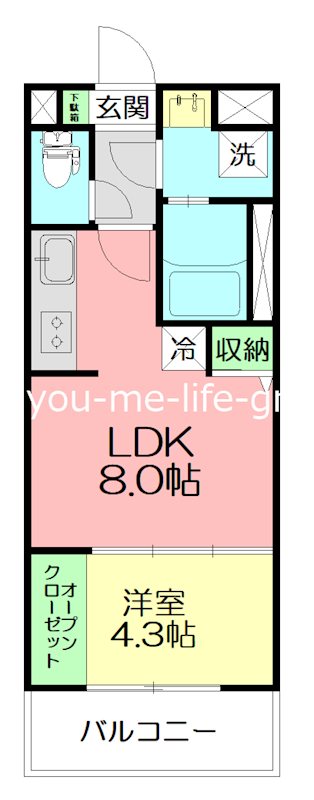 Liebe　Watanabe 306号室 間取り