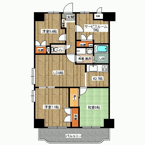 ツインベル・カトレア館  401号室 間取り