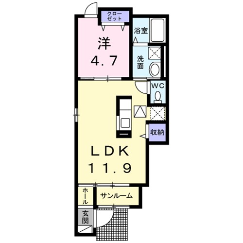 レジュール本厚木Ⅰ 101号室 間取り