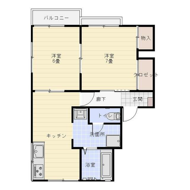 スカイヒルズ 201号室 間取り