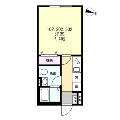 ベイルーム湘南平塚 302号室 間取り