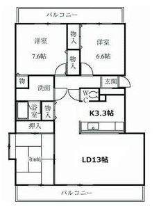 グランドヒル天神  306号室 間取り