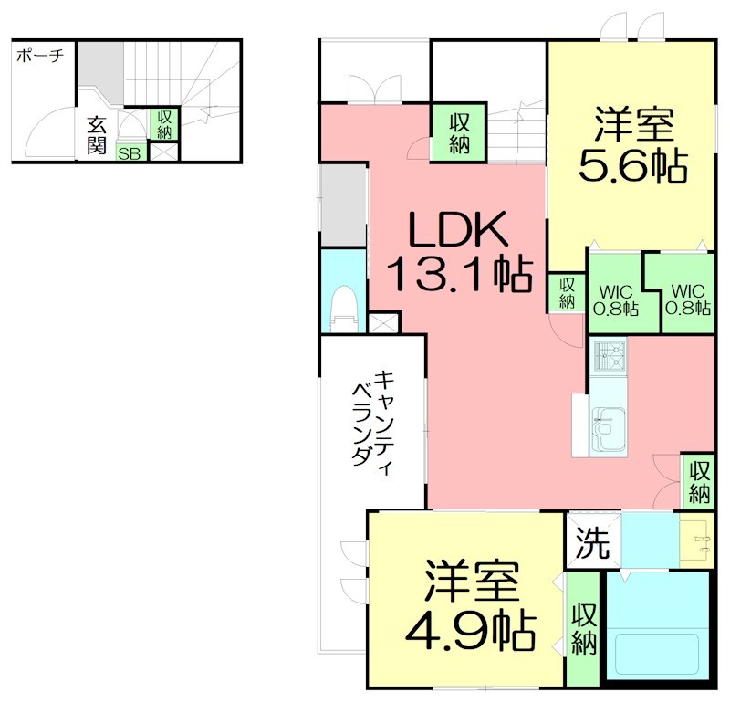 ＭＡＩＳＯＮ　ＱＵＡＴＴＲＯ 202号室 間取り