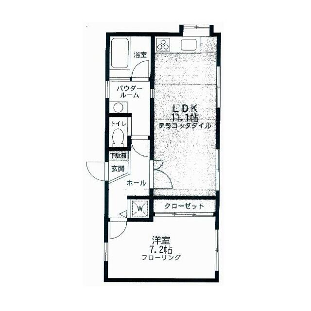 ロジュマン山田 102号室 間取り