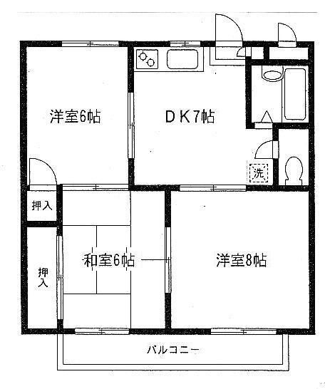 ユニティー西山 305号室 間取り