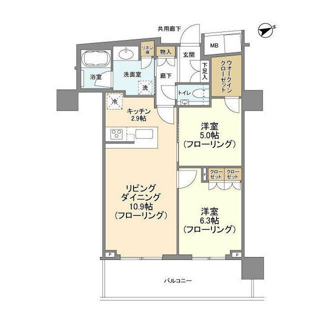ブランズタワー大船 1906号室 間取り