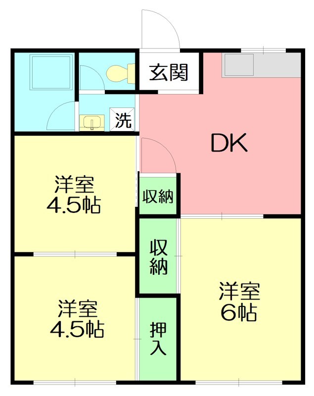 コーポ宮川 203号室 間取り