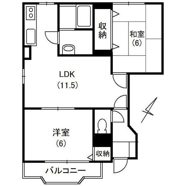 フレイジェⅠ 101号室 間取り