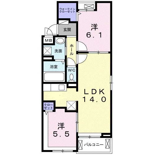 ワレア　ハレ 201号室 間取り