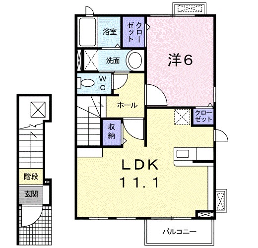 こゆるぎ 203号室 間取り