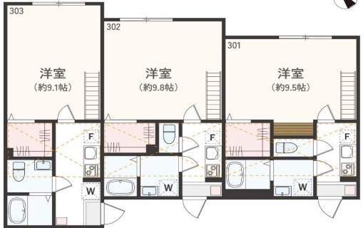 アザーレ・レミファ東海大学前 302号室 間取り