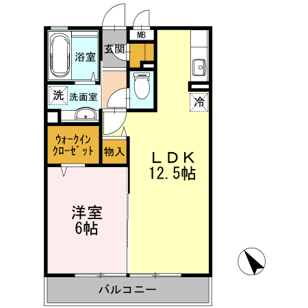 フォレストヒルズ 102号室 間取り