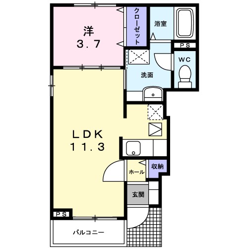 ソレアード・Ｋ 101号室 間取り