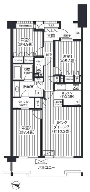 シエールグラン洋光台南公園 303号室 間取り