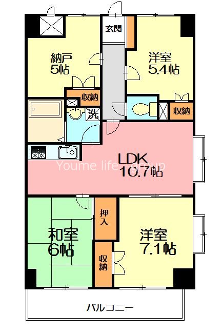 ツインベル・カトレア館 705号室 間取り