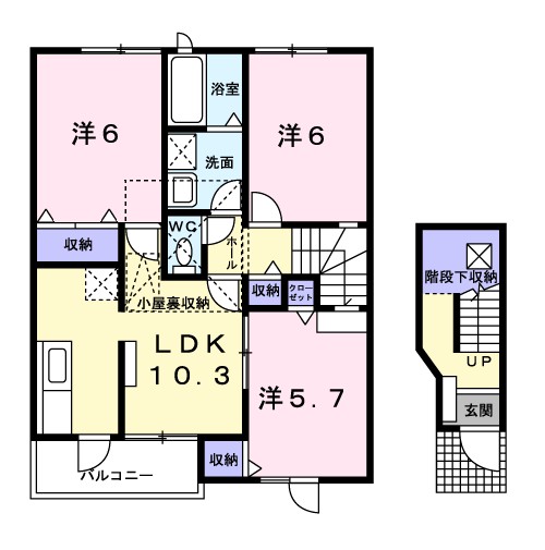 グレイスタウンＢ 202号室 間取り