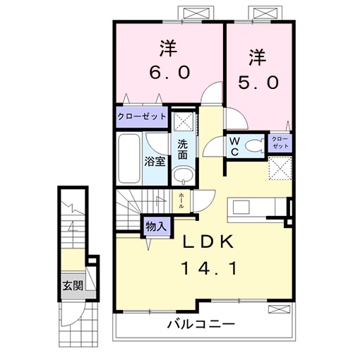 プリマヴェーラ 203号室 間取り
