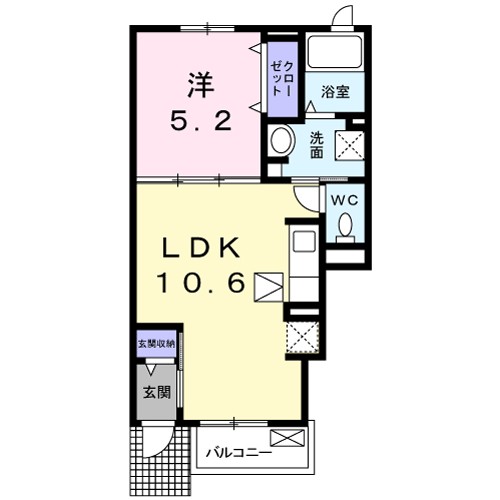 シャルメゾン 103号室 間取り