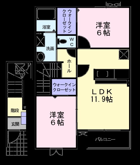 ベルカーサ 203号室 間取り