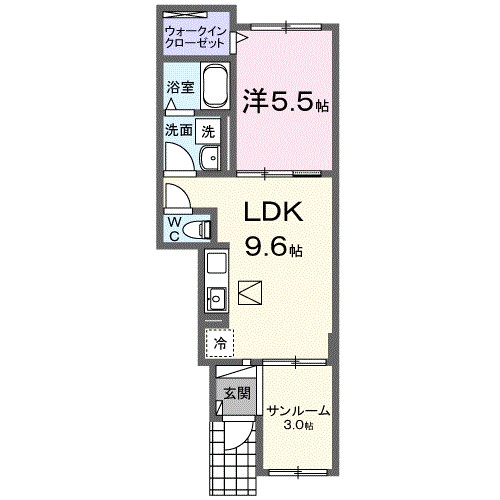 ルーシェ 102号室 間取り