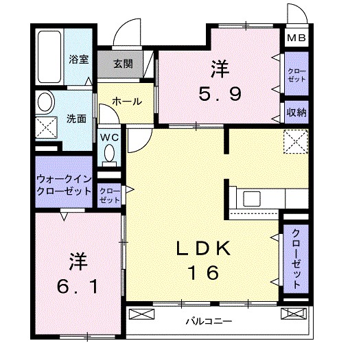セキュリティ・アパートメントⅠ 202号室 間取り