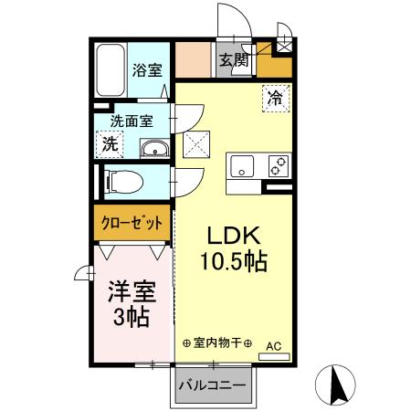 エクセルパーク　D D105号室 間取り