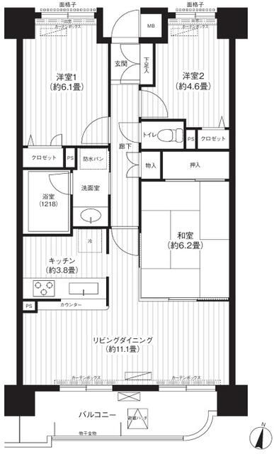 ロイヤルヒルズ東戸塚 510号室 間取り
