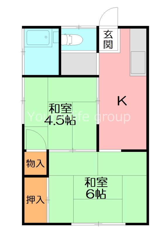 山上アパート 2F号室 間取り