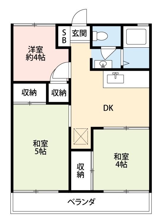 サンハイム（平塚） 102号室 間取り