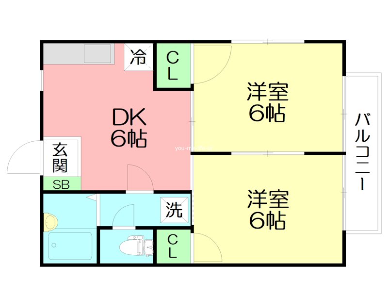サンリバー佐川 101号室 間取り
