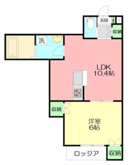 オーシャンテラス 203号室 間取り