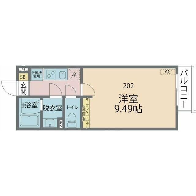 カインドネス大和桜ヶ丘 202号室 間取り